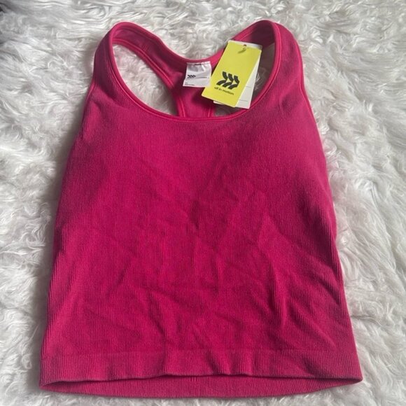 NWT All In Motion Pink Ribbed Modal Cropped Tank Top Size M - Picture 1 of 11